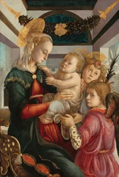 Madonna mit Kind und zwei Engeln